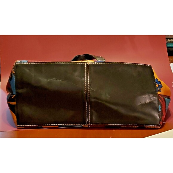 Patricia Nash Leather Purse / Shoulder Bag / Tote - Pattern Faces - HTF - Picture 6 of 6